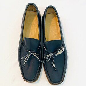 Salvatore Ferragamo vintage Mens size 8 navy blue loafer classic luxury designer